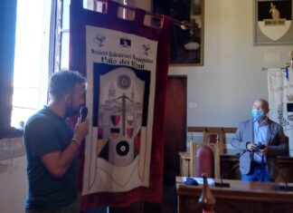 Sansepolcro, Palio della Balestra, il drappo creato dalle merlettaie del Borgo