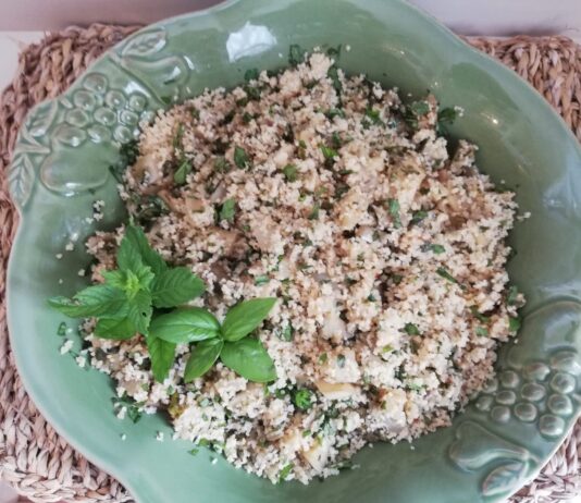 Cous cous di melanzane bianche e profumi mediterranei