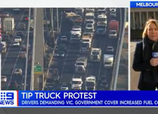 La protesta dei camion getta nel caos il traffico di Melbourne