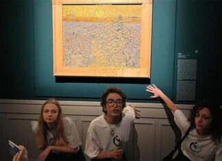 Dipinto di Van Gogh sporcato con minestra di verdura a Palazzo Bonaparte a Roma