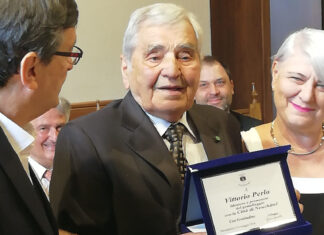 Il Cavalier Vittorio Perla celebrato a Palazzo delle Laudi in occasione del suo 90° compleanno