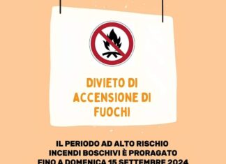 Prolungamento del periodo di divieto di abbruciamento dei residui vegetali e accensione fuochi fino al 15 settembre