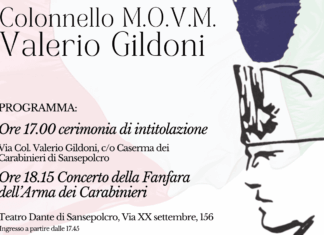 Sansepolcro intitola una strada al Colonnello Valerio Gildoni