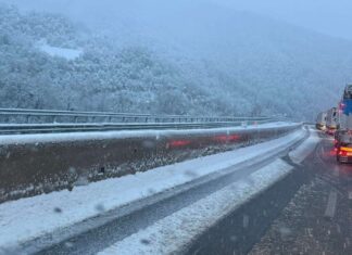 Neve sul Verghereto, chiuso tratto della E45